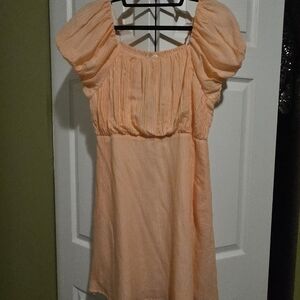 NWT- Copper Key Peach Puff Sleeve Dress Size GIRL XL -16